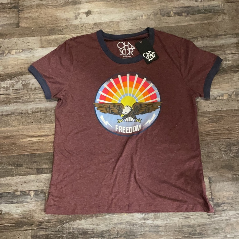 Chaser Eagle freedom tshirt burgundy  size 1X